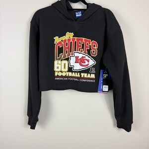 Kansas City Chiefs NFL Sweatshirt Womens Large Cropped Oversized Football Red